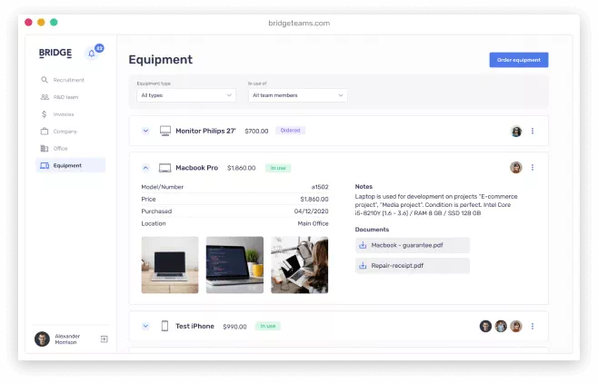 bridgeteams equipment