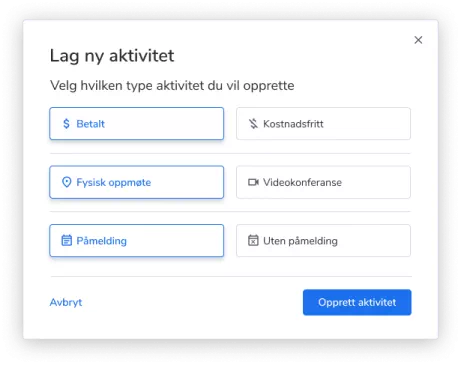 choo activities form popup