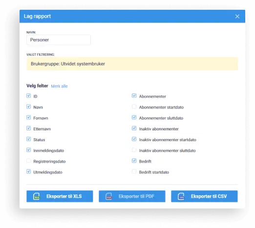 choo invoice export popup