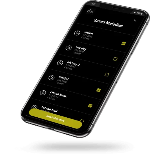 saved melodies list in phone