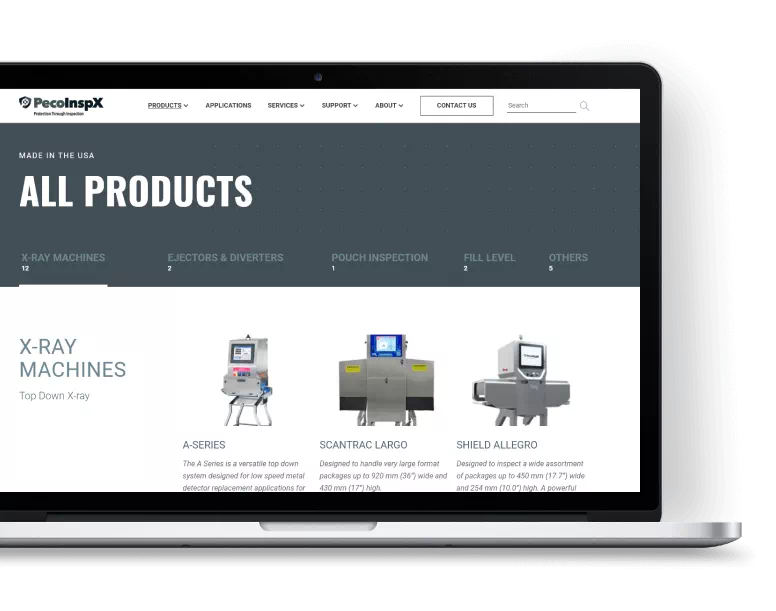 all products page in laptop