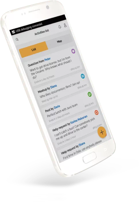 List of activities is the basic screen