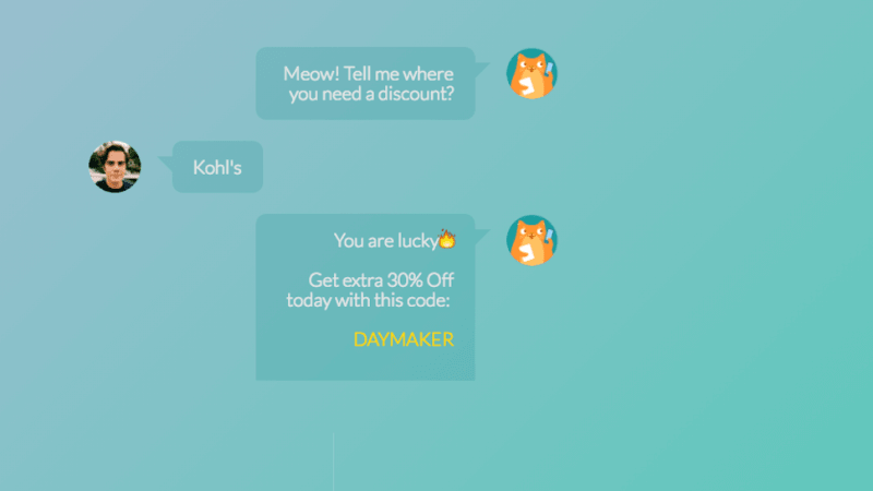 Pennycat chat bot in action