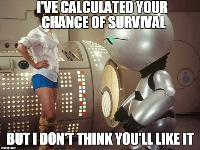Robot calculated girl's chances to survive (meme)