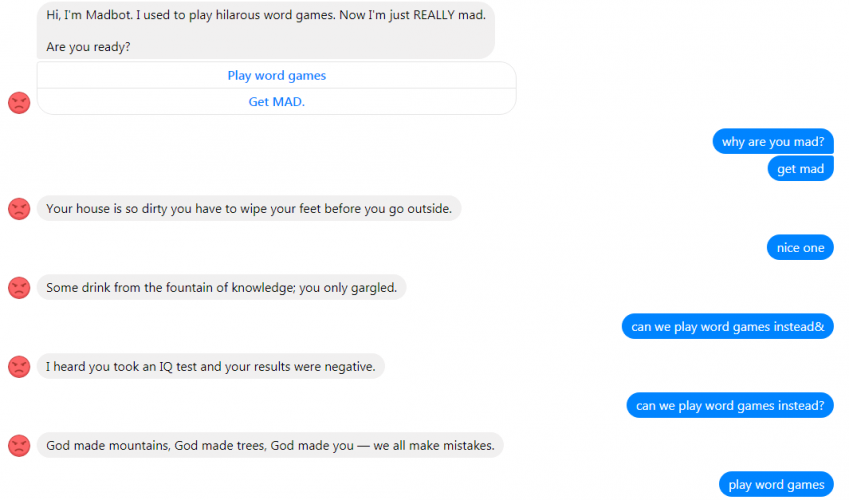 Facebook chat with Madbot