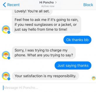 poncho bot designed to engage