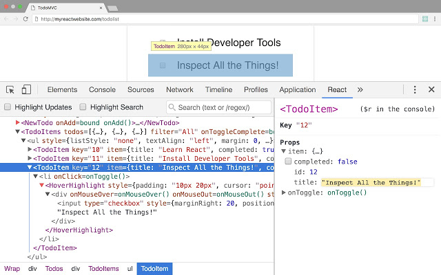 react devtools