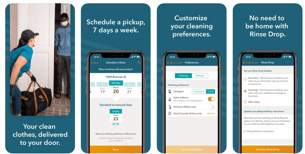rinse on demand laundry app idea