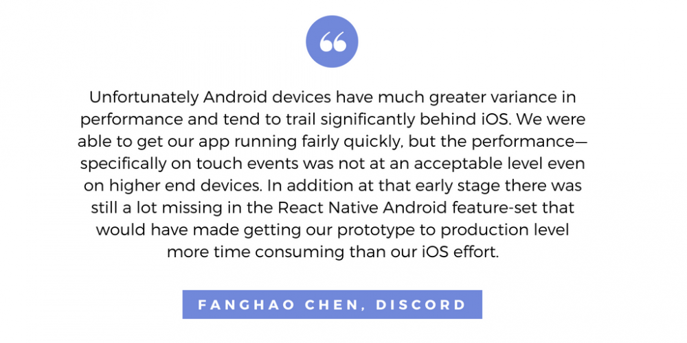 Discord about using React Native for their app