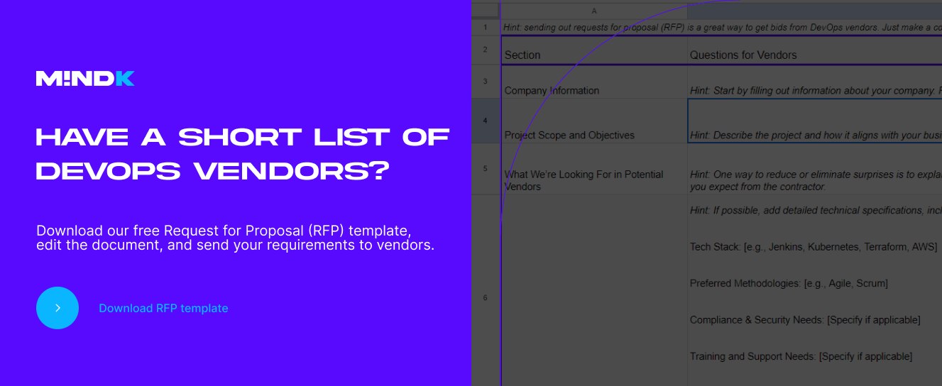 DevOps outsourcing RFP template