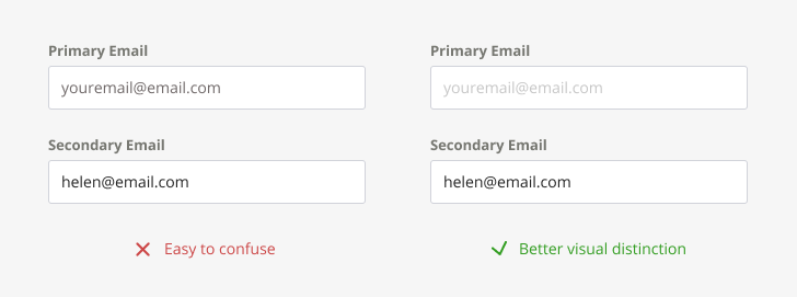 web form UI placeholders