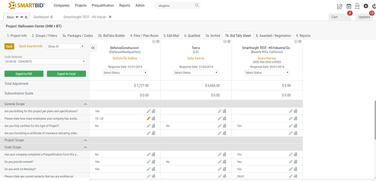 сonstruction bid management platform