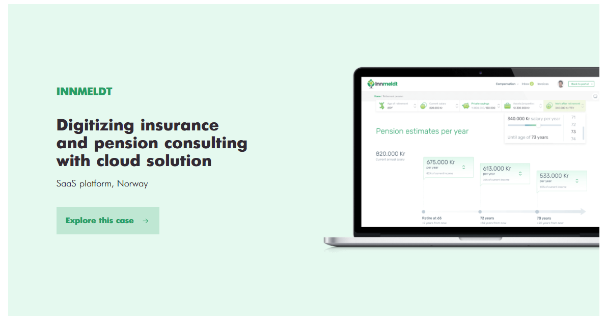 Innmeldt pension consultancy app