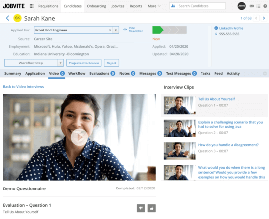 Jobvite video recruitment platform