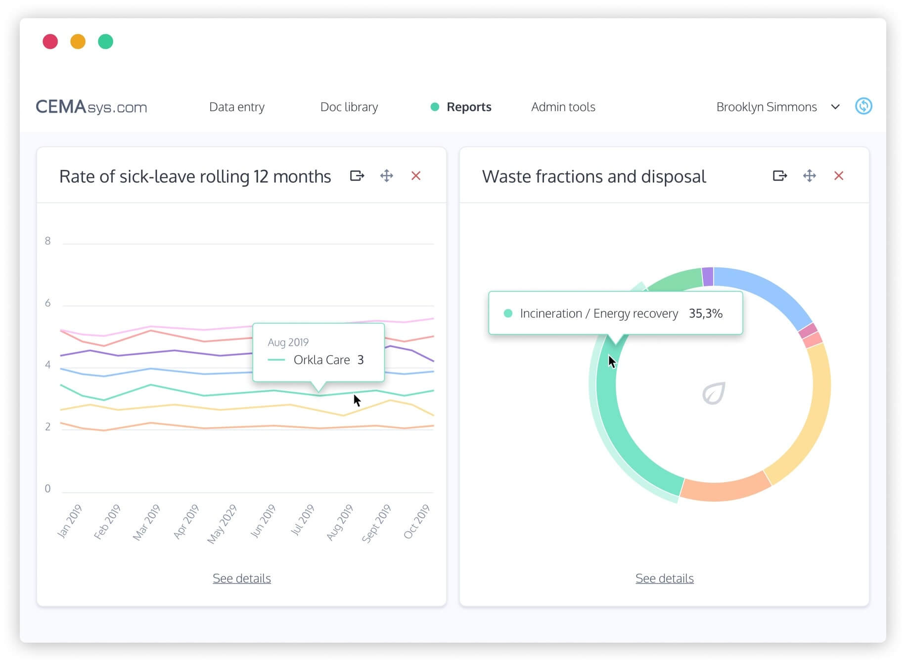 CEMAsys dashboard