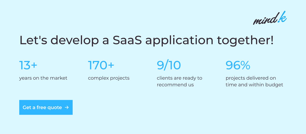 SaaS application development services from MindK