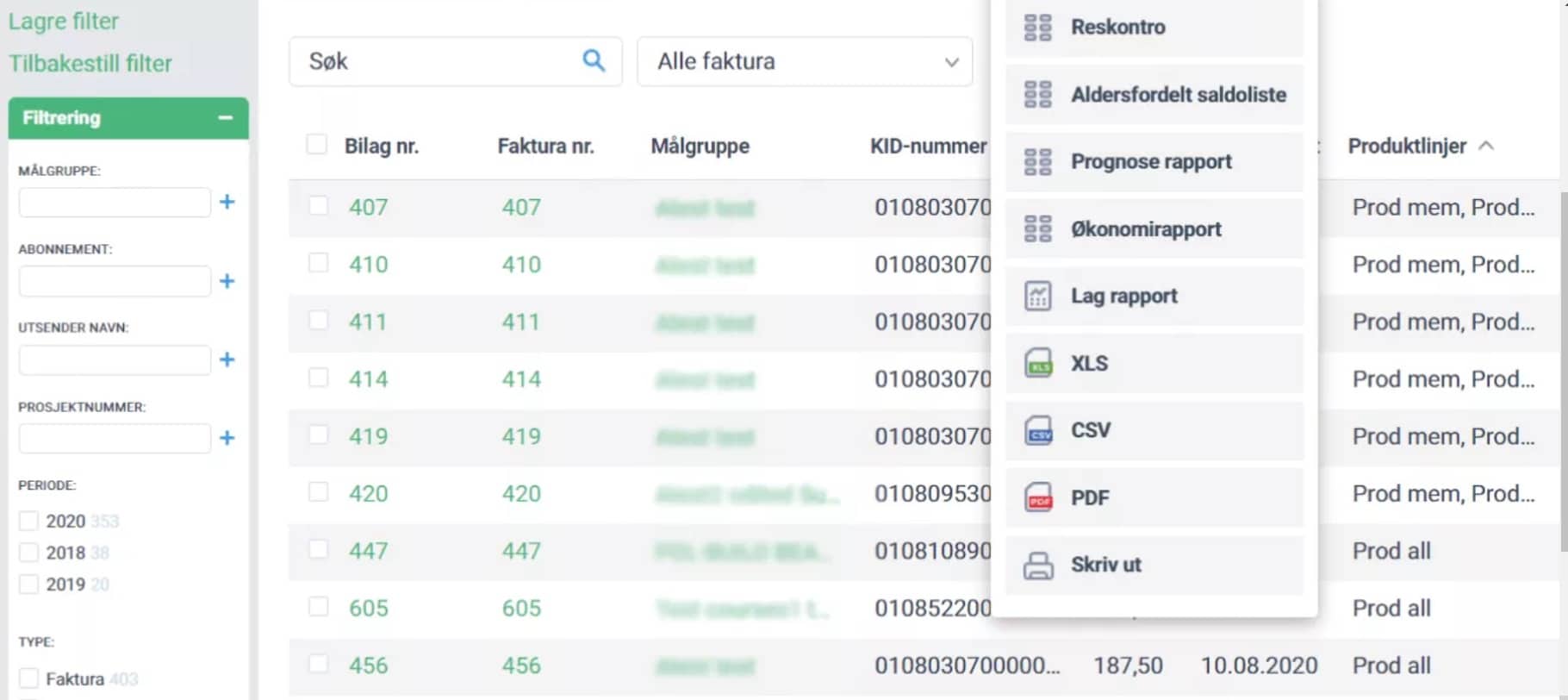 Innmeldt built-in invoicing