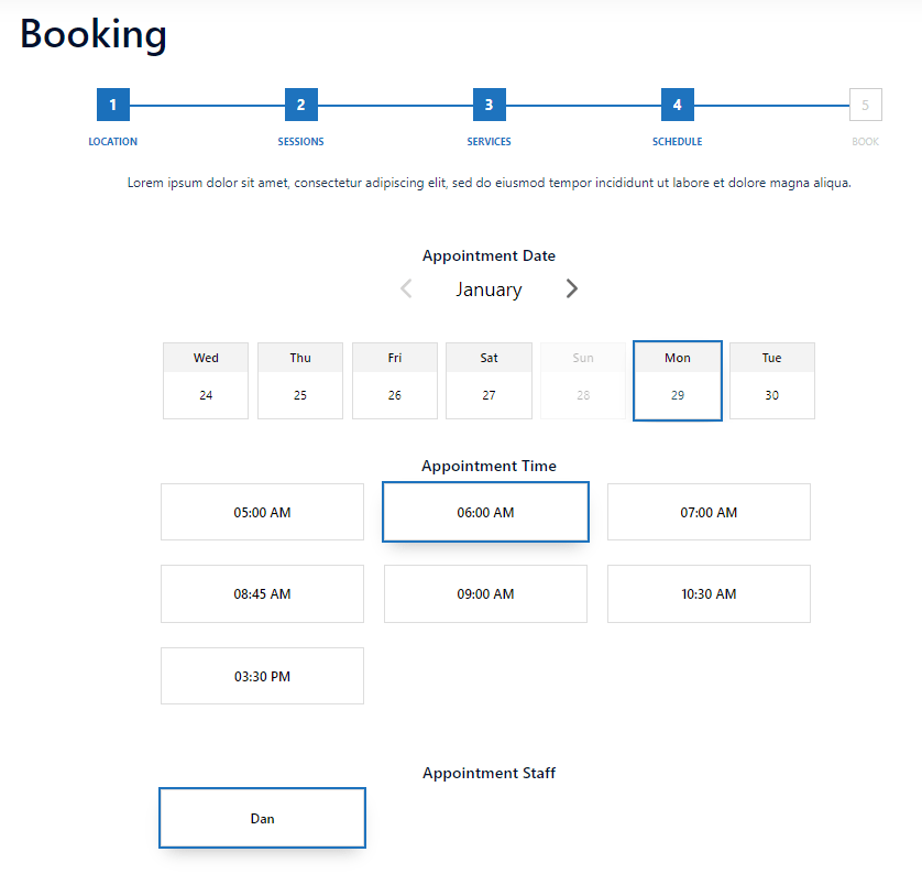 MindBody Booking step 4
