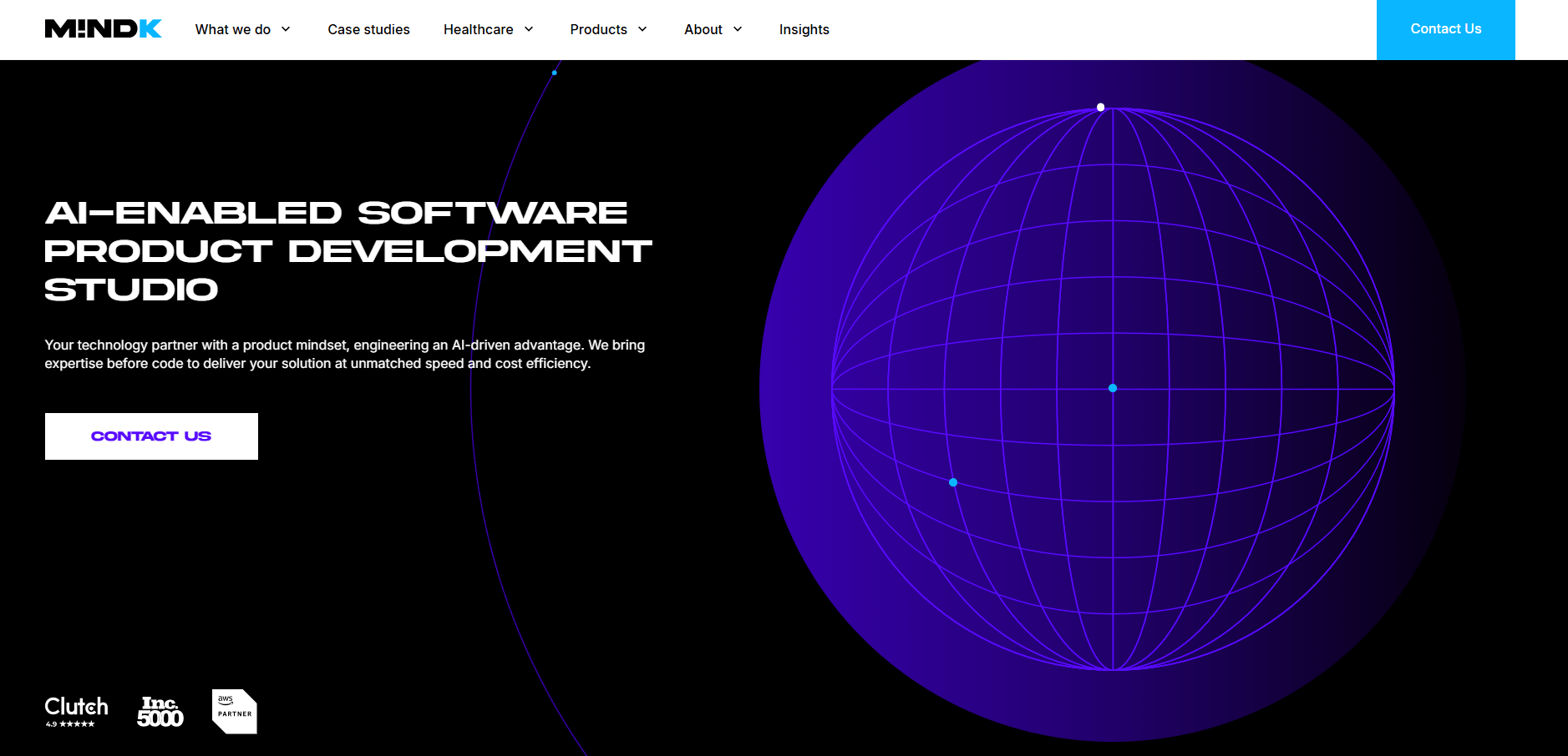 MindK homepage screenshot