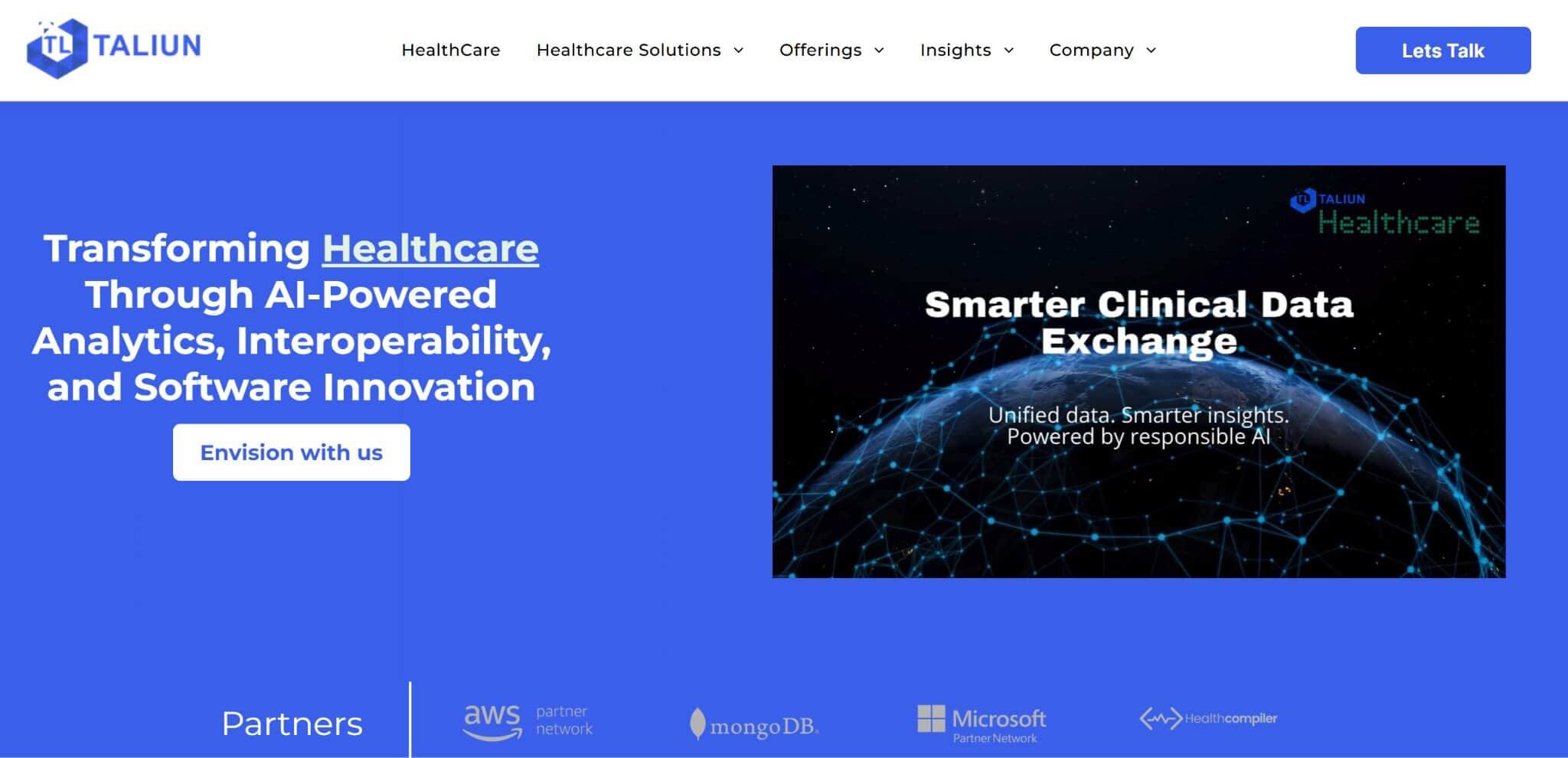 Taliun landing page