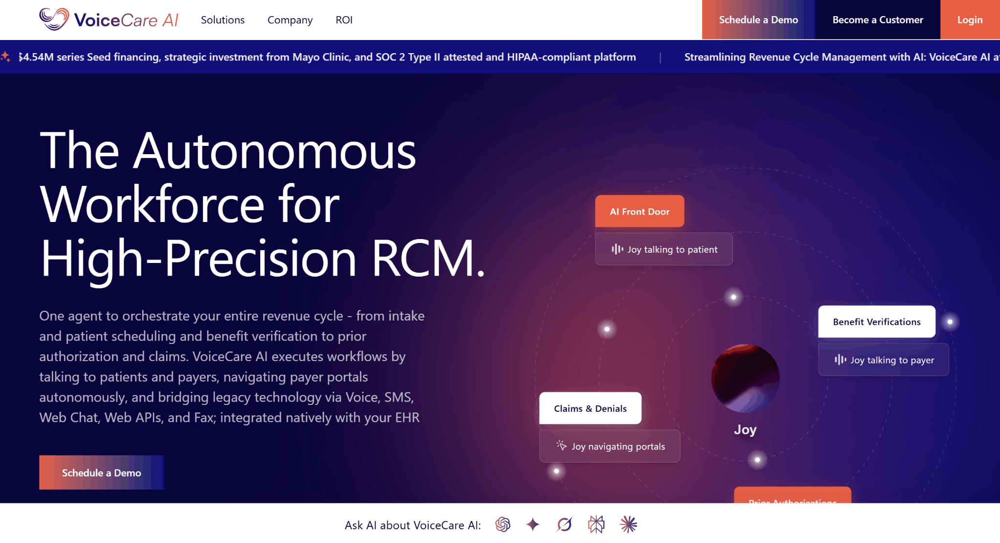 voice care ai homepage