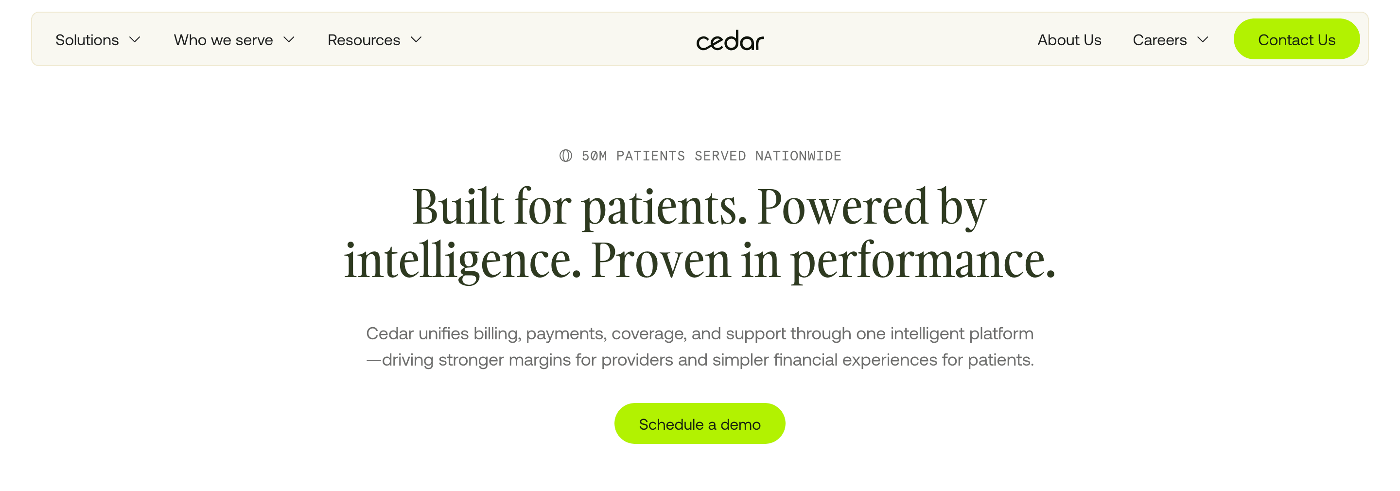 Cedar: Health systems and physician groups with large patient balances